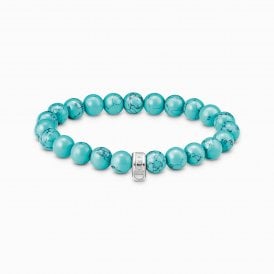Imitation Turquoise Bead Bracelet X0293-404-17-L17