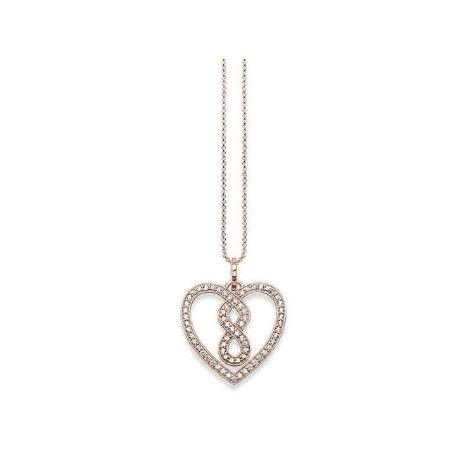 Thomas Sabo Infinity Heart Rose Gold Plated Necklace KE1497-416-14