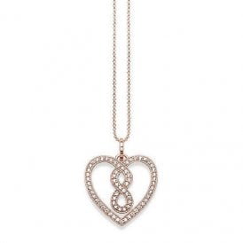 Infinity Heart Rose Gold Plated Necklace KE1497-416-14