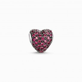 KARMA BEAD HEART RED PAVE K0084-639-10