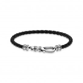 Leather Logo Lobster Clasp Bracelet A1931