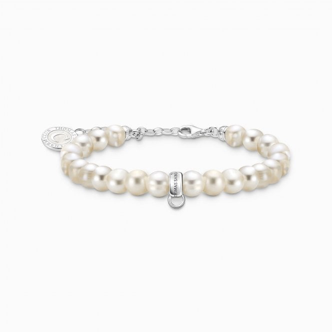Thomas Sabo Member Charm Bracelet Freshwater Oval Pearl Beads 19CM A2142-158-14-L19