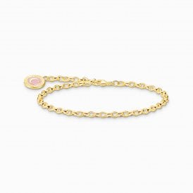 MEMBER CHARM BRACELET YGP PINK COIN X2088-427-39-L19