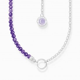 MEMBER CHARM NECKLACE PURPLE BEADS KE2190-007-13-L45