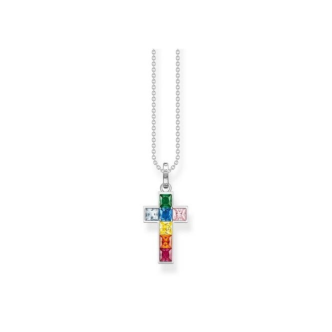 Thomas Sabo Multi Coloured Cross Necklace KE2166-477