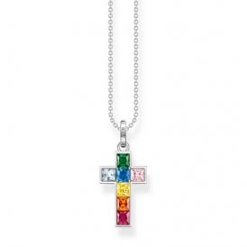 Multi Coloured Cross Necklace KE2166-477