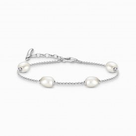 Natural Beauty Silver Bracelet with Freshwater Pearls A2189-082-14-L19