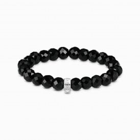 Obsidian Bead Charm Bracelet X0292-023-11-L19