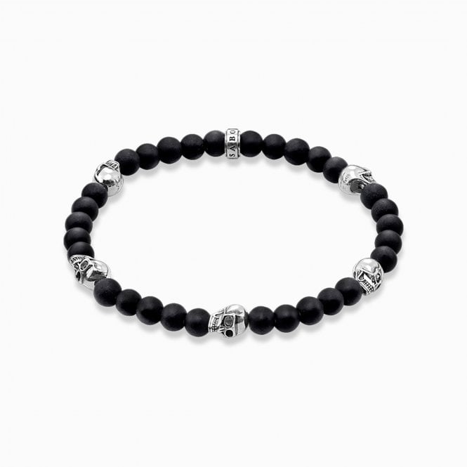 Thomas Sabo Obsidian Black Skull Bracelet A1097-023-11-L