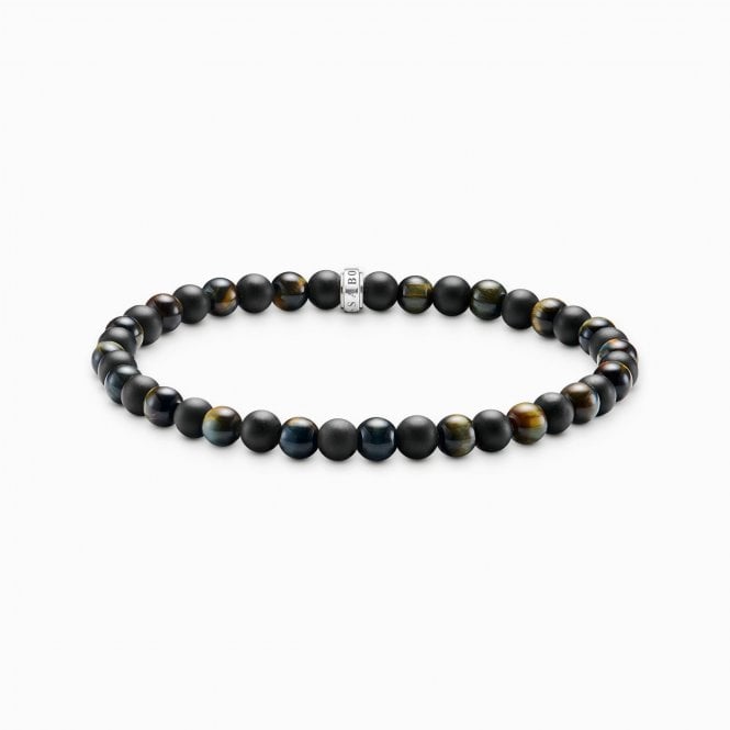 Thomas Sabo Obsidian & Tiger Eye Beads Talisman Bracelet A2183-806-7-L17
