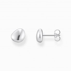 Organic Shape Snall Silver Ear Studs H2307-001-21
