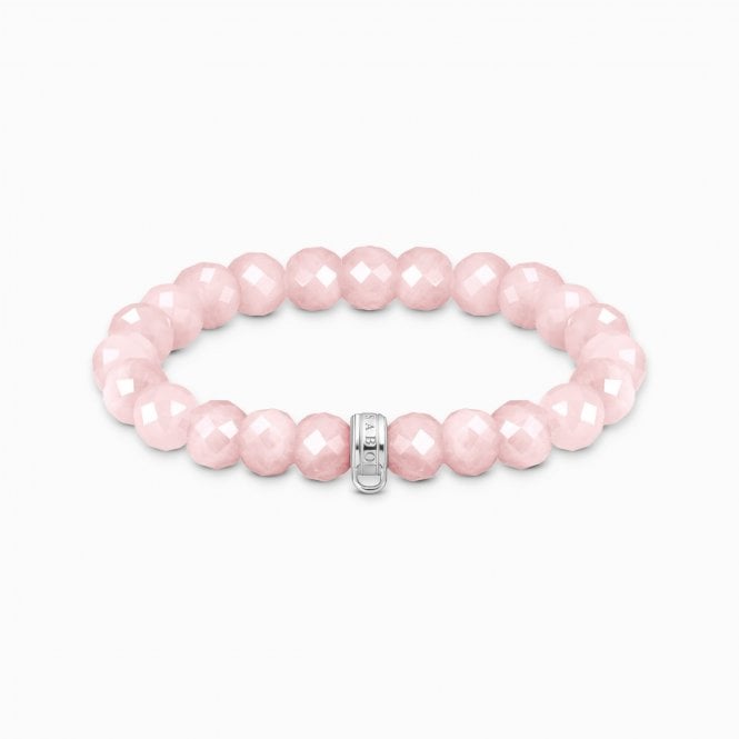 Thomas Sabo Oval Rose Quartz Bead Charm Bracelet X0292-034-9-L19