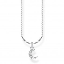 Pave Crest Moon Necklace KE2050-051-14