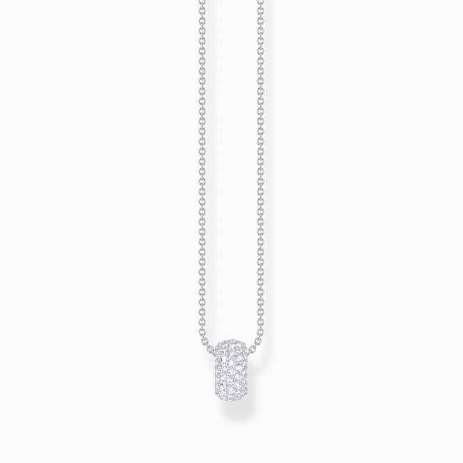 Thomas Sabo Pavé Silver Necklace with Ring Pendant & White Zirconia KE2278-051-14-L45