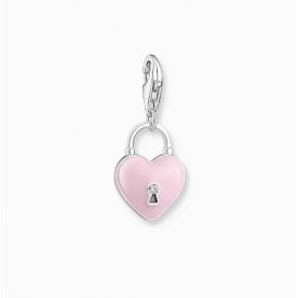Pink Enamel Padlock Heart With Be Mine 2071-691-9