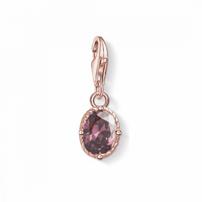 Thomas Sabo Rose Gold Coloured Purple Stone Charm