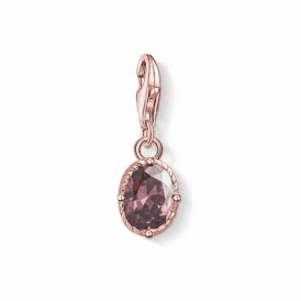 Rose Gold Coloured Purple Stone Charm