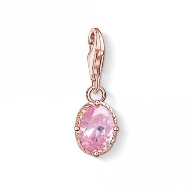 Thomas Sabo Rose Gold Plated Hot Pink Stone Charm