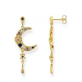 Royaly Moon With Multi Stones Earrings H2200-959-7