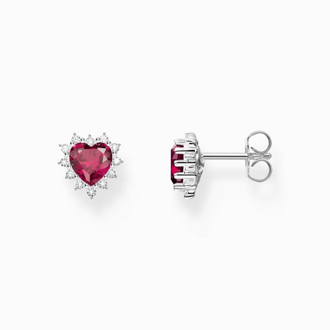 Thomas Sabo Ruby Romance Silver Heart Studs H2315-013-10