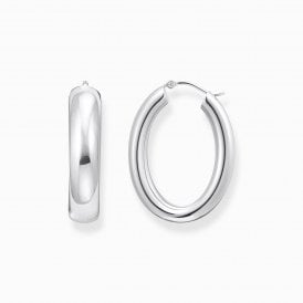 Silver Big Chunky Hoop Earrings CR739-001-21