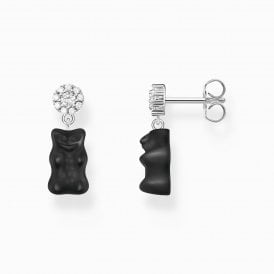 Silver Black Goldbear Ear Studs H2330-052-11
