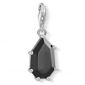 Silver Black Stone Charm