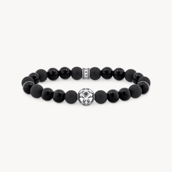 Thomas Sabo Silver Blackened Beads Bracelet with Obsidian A2145-705-11-L19