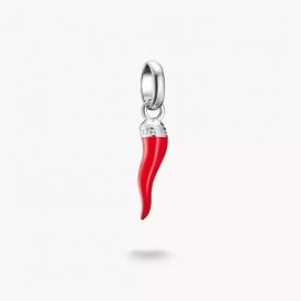 Silver Charm Pendant Cornicello Red Connect CC1328-007-10