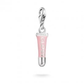Silver Charm Pendant Pink Lipgloss Tokyo Original 2240-007-9