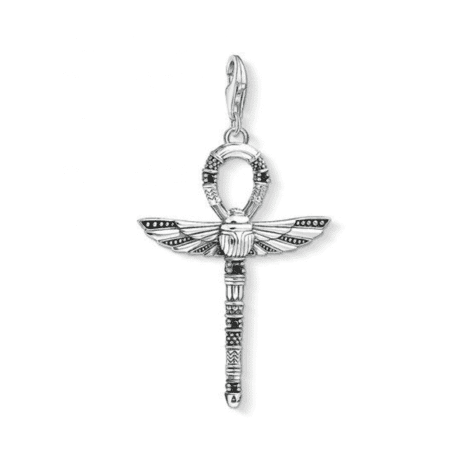 Thomas Sabo Silver Cross Of Life Ankh With Scarab Charm