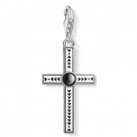 Silver Ethnic Cross Charm