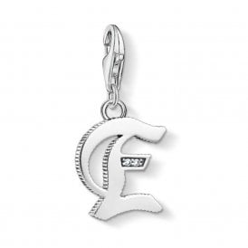 Silver Letter E Charm