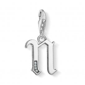 Silver Letter N Charm