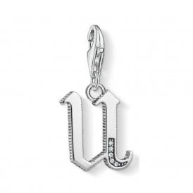 Silver Letter U Charm