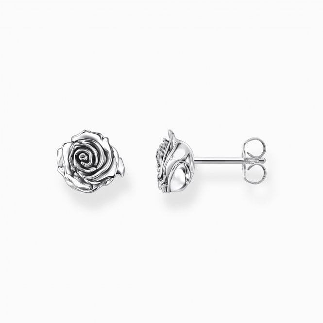Thomas Sabo Silver Midnight Rose Ear Studs H2323-637-21