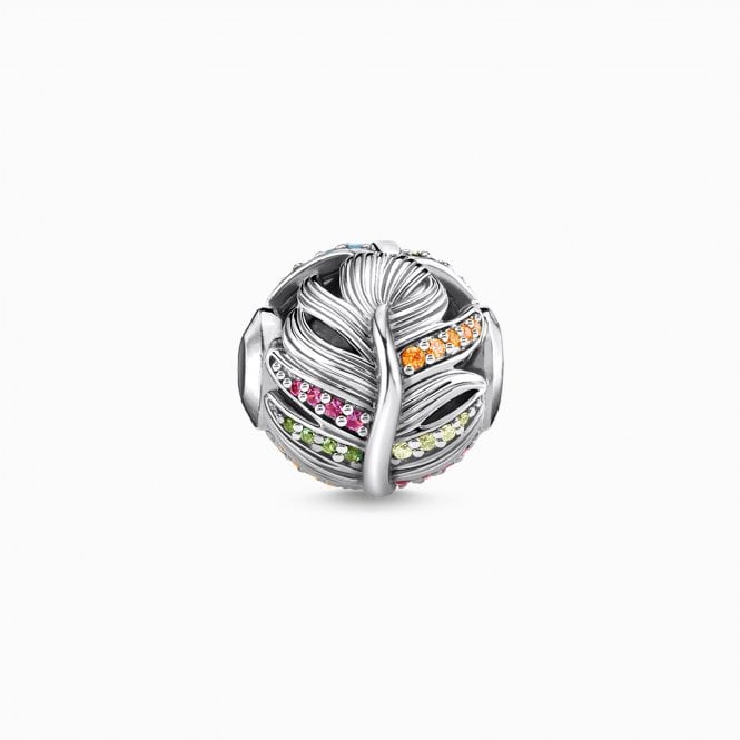 Thomas Sabo Silver Mutli Coloured Feather Karma Bead K0343-342-7