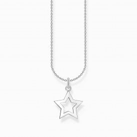 Silver Necklace with Star Pendant KE2222-001-21-L45