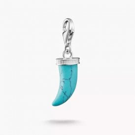 Silver Pendant Tooth Turquoise Charm 2235-404-17