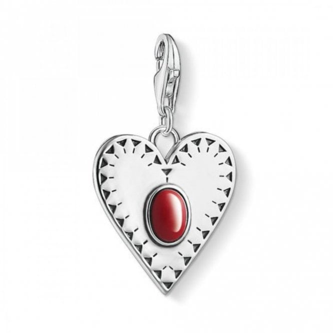 Thomas Sabo Silver Red Heart Stone Charm