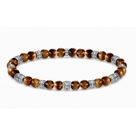 SILVER & TIGERS EYE BEADS A1923-826-2-L19