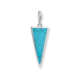 Silver Triangle Turquoise Charm