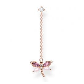 Single Dragonfly Drop Stud Earrings H2187 