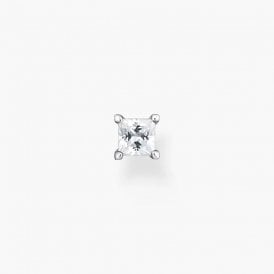 Single Ear Stud White Stone Silver H2233-051-14