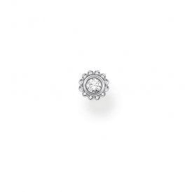 Single Flower White Cubic Zirconia Stud H2137-051-14
