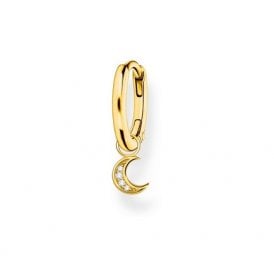 Single Hoop Moon Earring Gold Plated CR708-414-14
