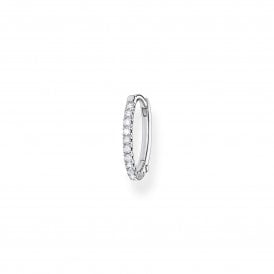 Single Silver Hoop Zirconia CR657-051-14 