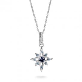 Star Necklace with Blue Stones KE2394-166-1-L50