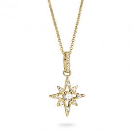 Star Necklace with White Zirconia KE2394-M01-14-L50