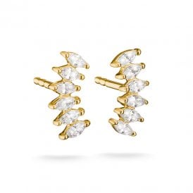 Stud Earrings with White Zirconia H2367-M01-14